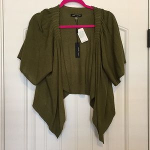 Olive green cropped cardigan